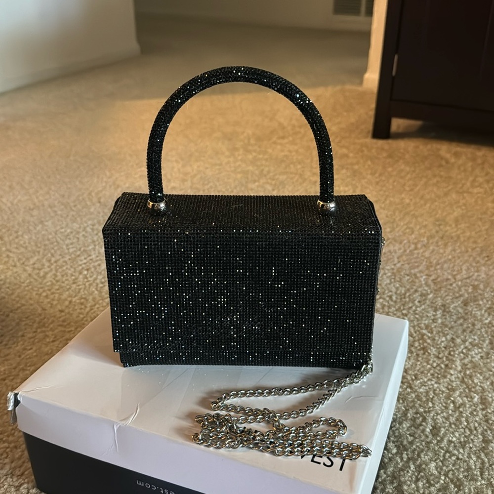 Black rhinestone purse
